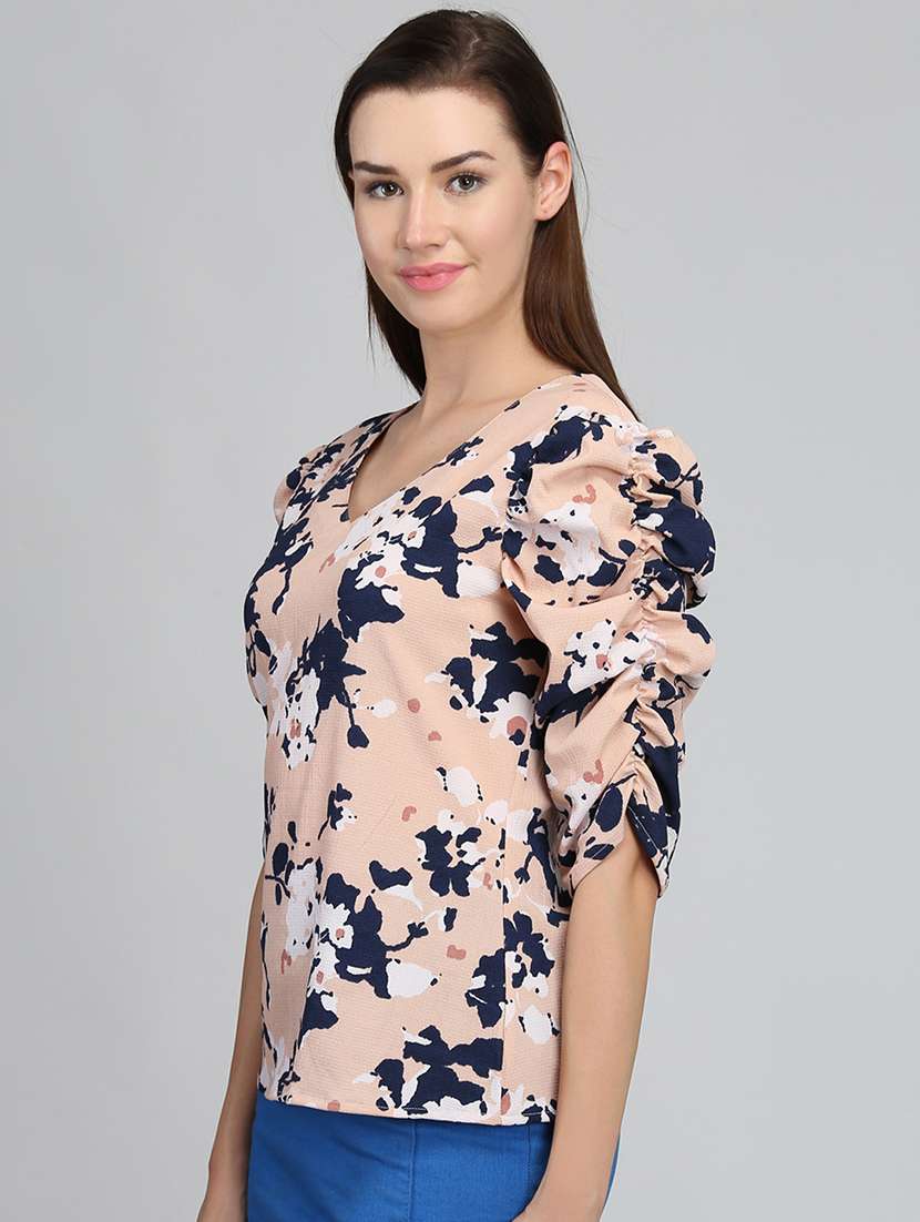 women printed puff sleeve regular top - 22380873 -  Standard Image - 1