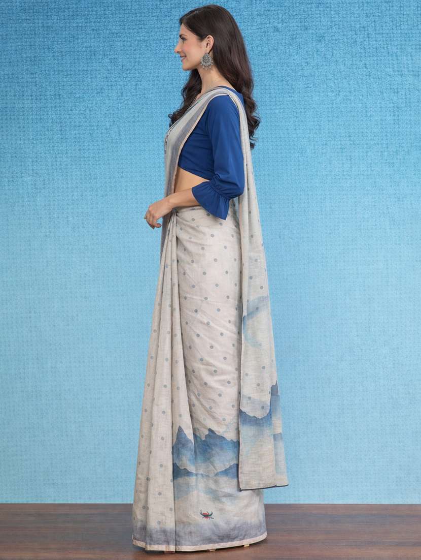 Women Printed Casual Wear Saree With Blouse - 22380909 -  Standard Image - 1