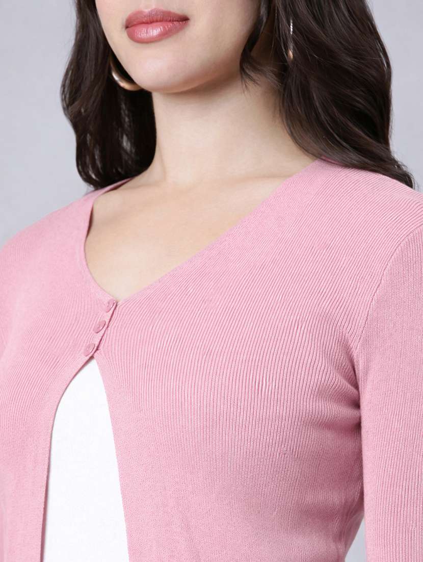 women solid long sleeve regular shrug - 22380924 -  Standard Image - 1