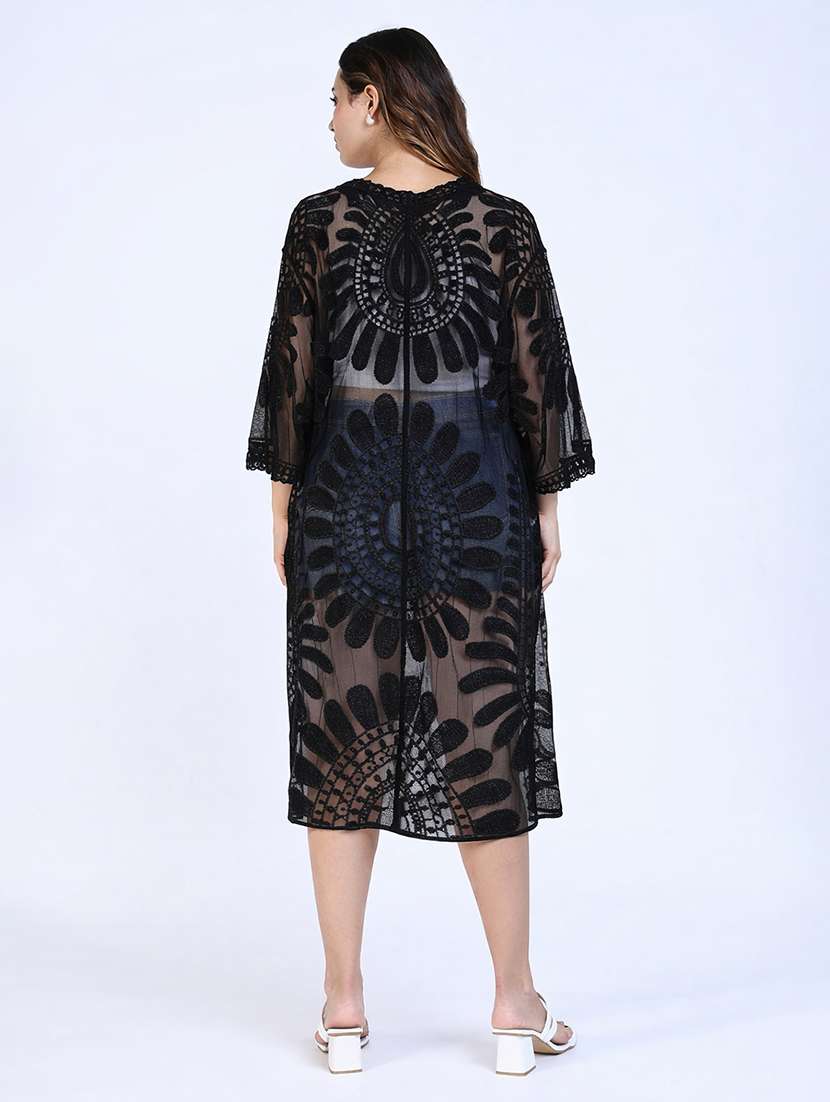 women self designed bell sleeve shrug - 22380925 -  Standard Image - 4