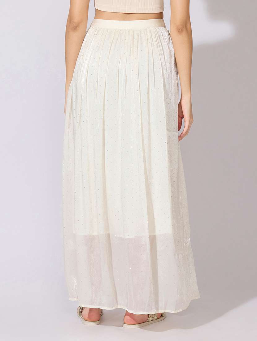 women self designed high rise flared skirt - 22380940 -  Standard Image - 4