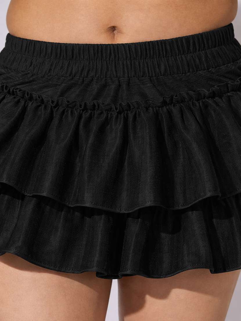 women solid mid rise layered skirt - 22380945 -  Standard Image - 1