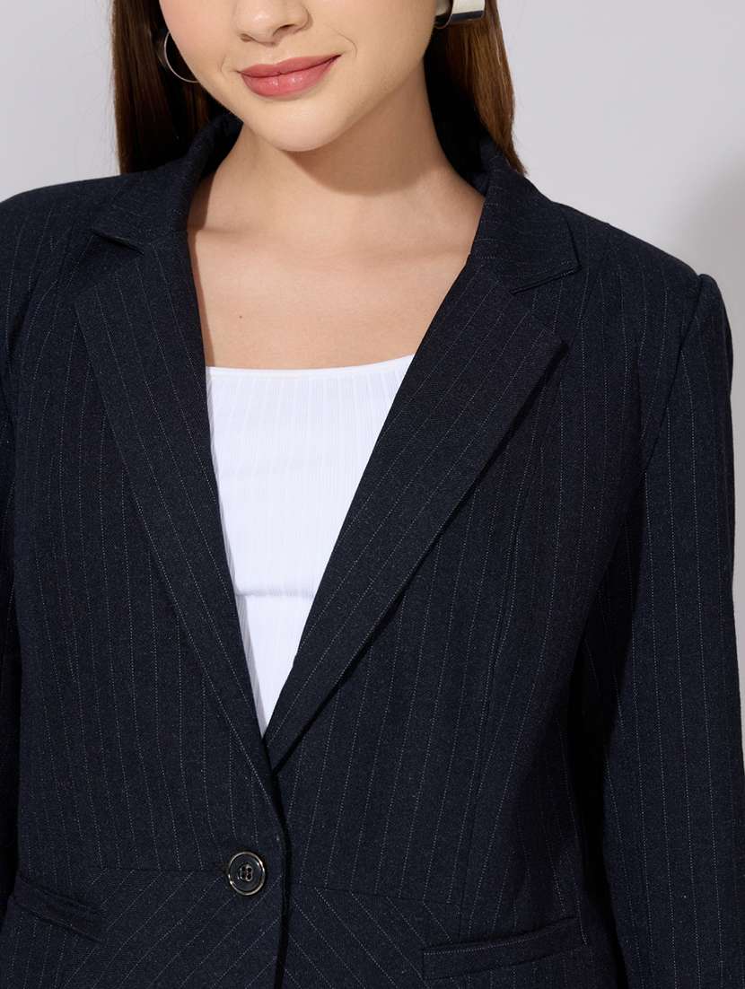 women solid long sleeve single breasted blazer - 22380984 -  Standard Image - 1