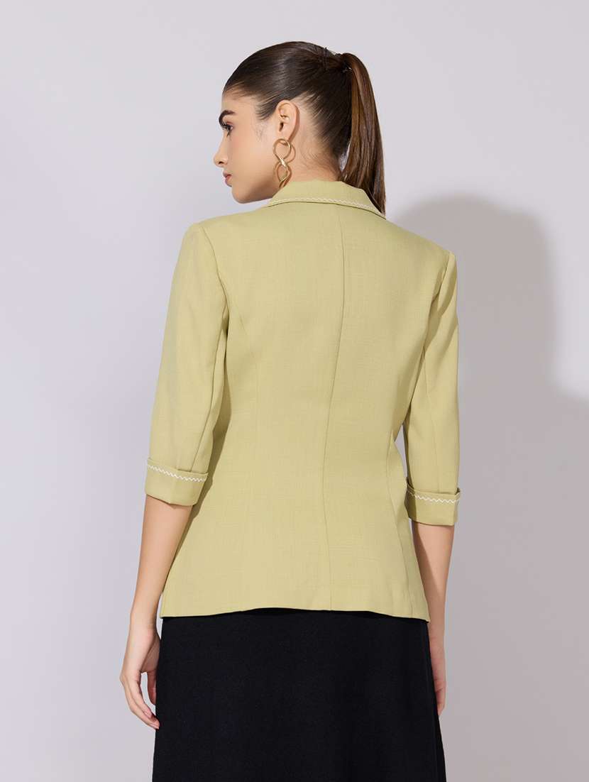 women solid long sleeve single breasted blazer - 22380986 -  Standard Image - 4