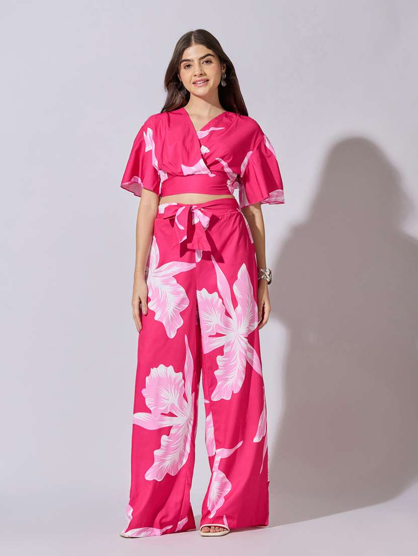 women printed top and trouser co-ord set