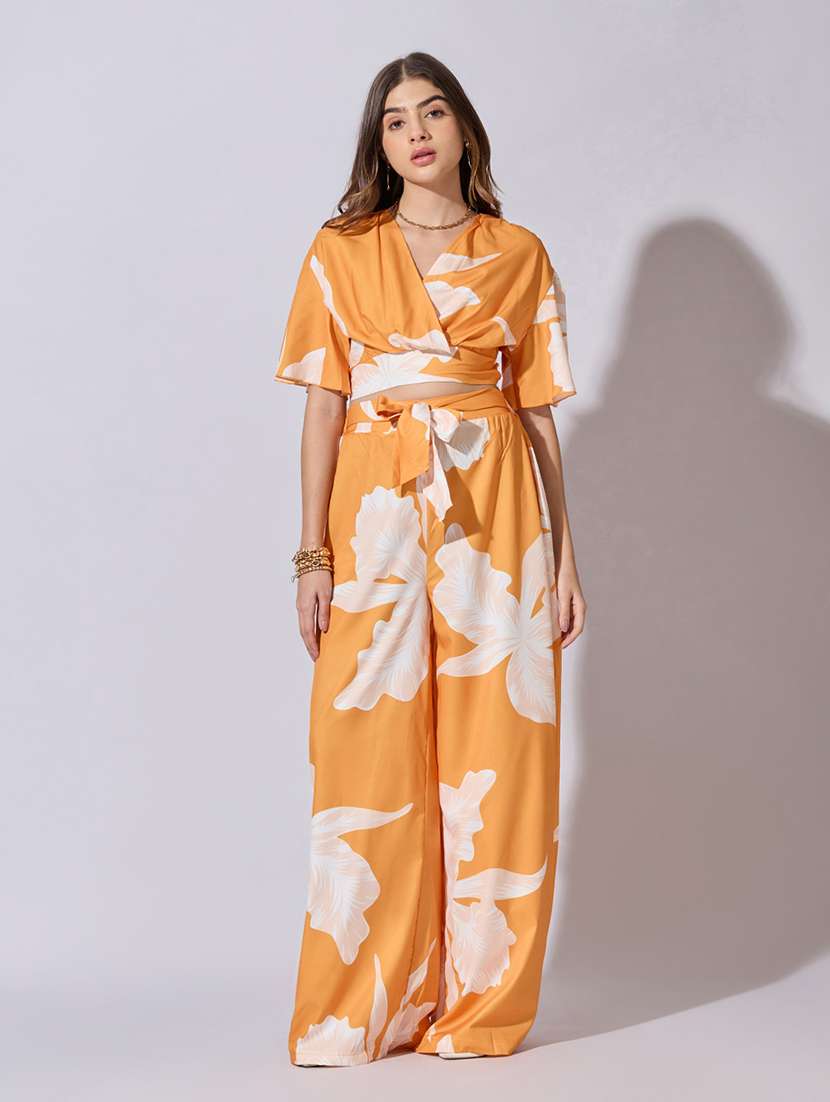 women printed top and trouser co-ord set
