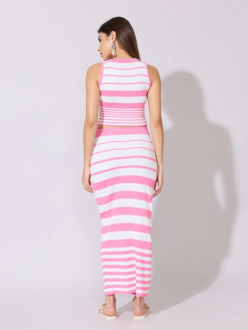 women striped top and skirt co-ord set - 22381009 -  Standard Image - 4