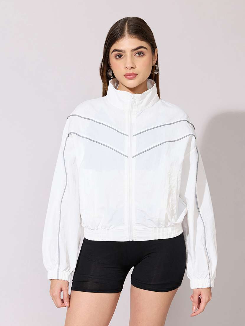 women solid long sleeve biker jacket - 22381027 -  Standard Image - 4