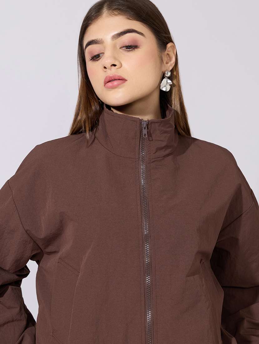 women solid long sleeve biker jacket - 22381033 -  Standard Image - 1