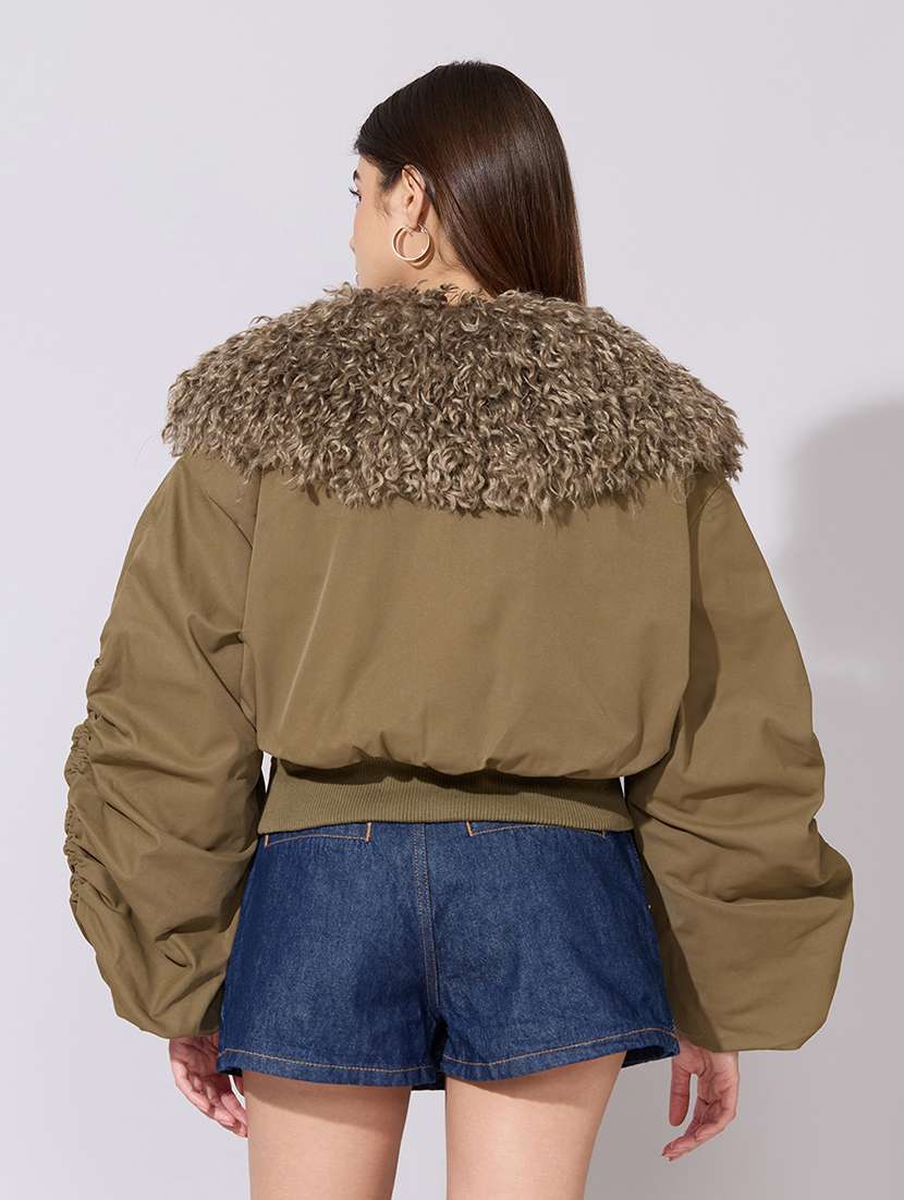 women solid long sleeve biker jacket - 22381034 -  Standard Image - 4