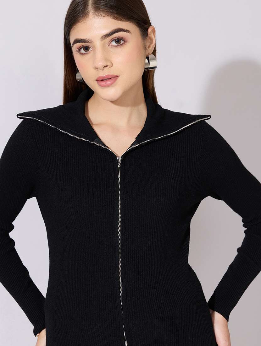 women solid long sleeve regular jacket - 22381038 -  Standard Image - 1