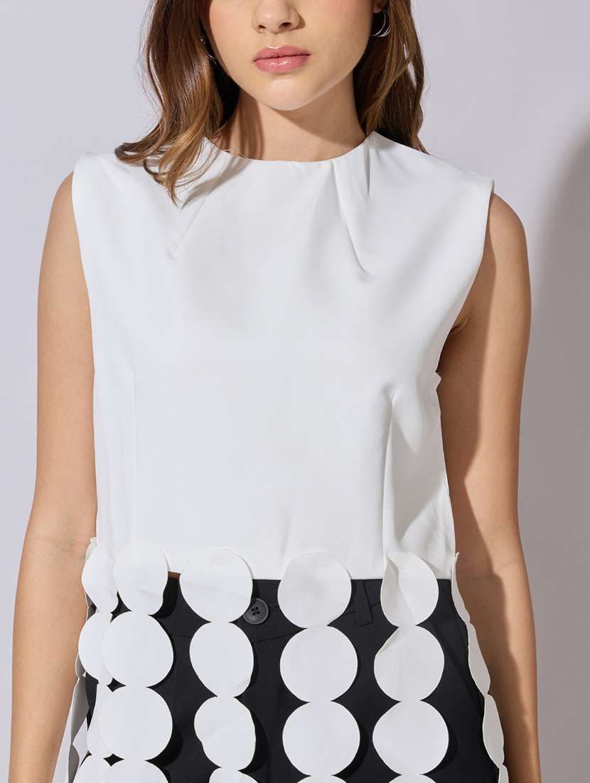 women solid sleeveless crop top - 22381041 -  Standard Image - 1