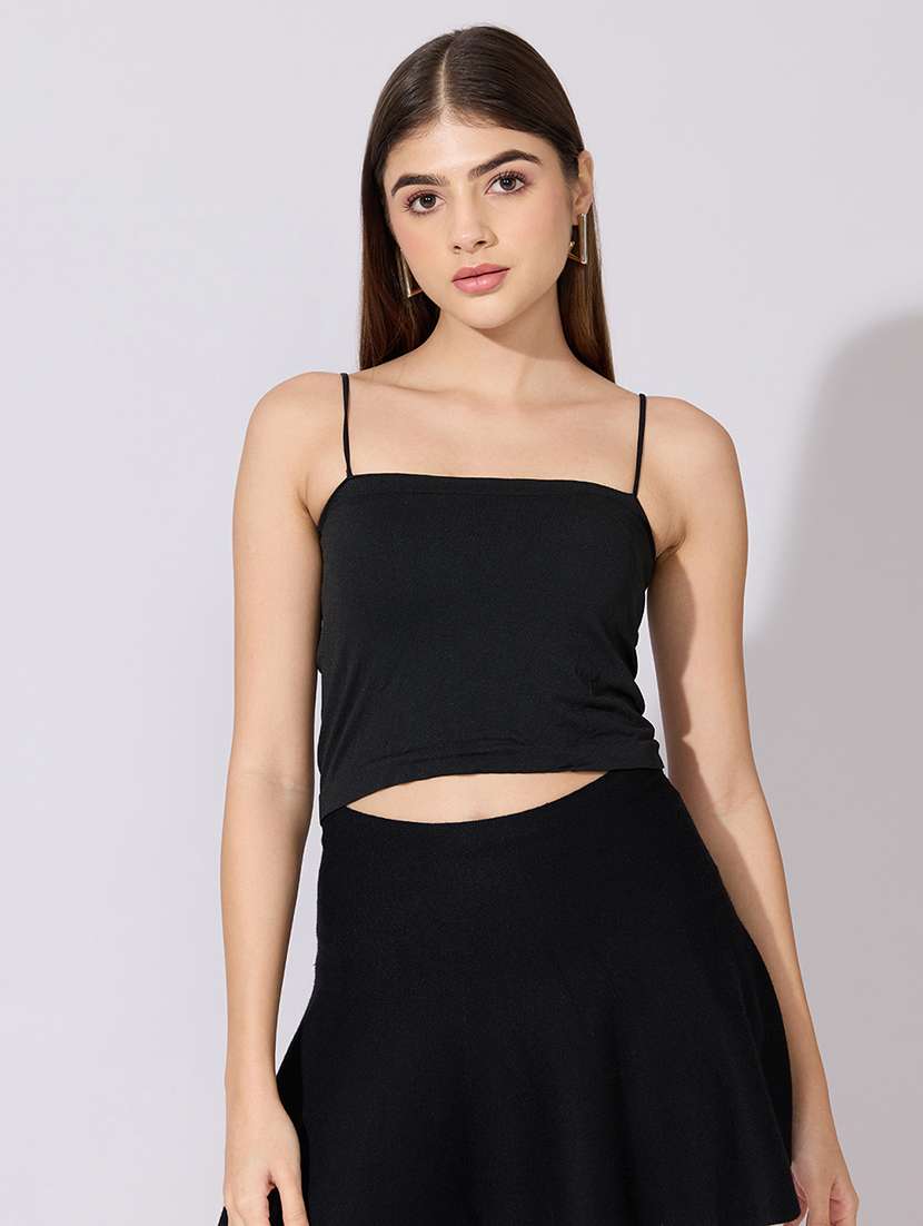 women self designed long sleeve crop top with slip - 22381048 -  Standard Image - 4