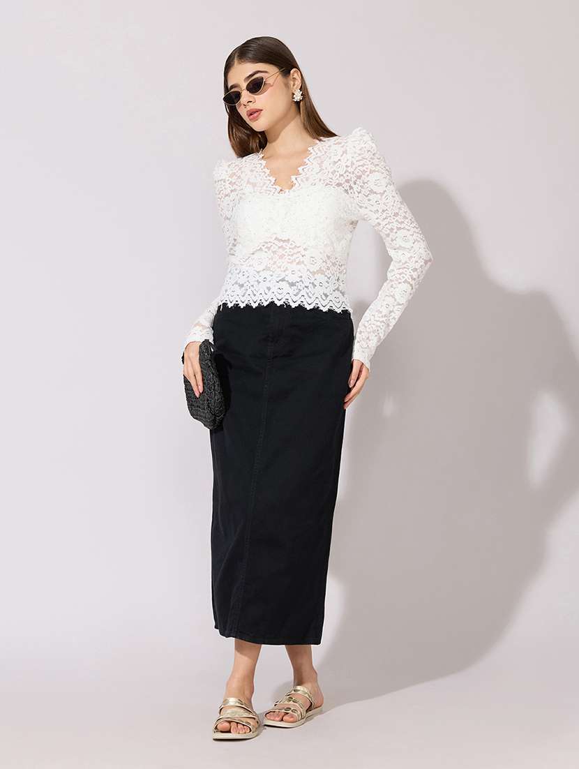women self designed long sleeve lace top - 22381080 -  Standard Image - 6