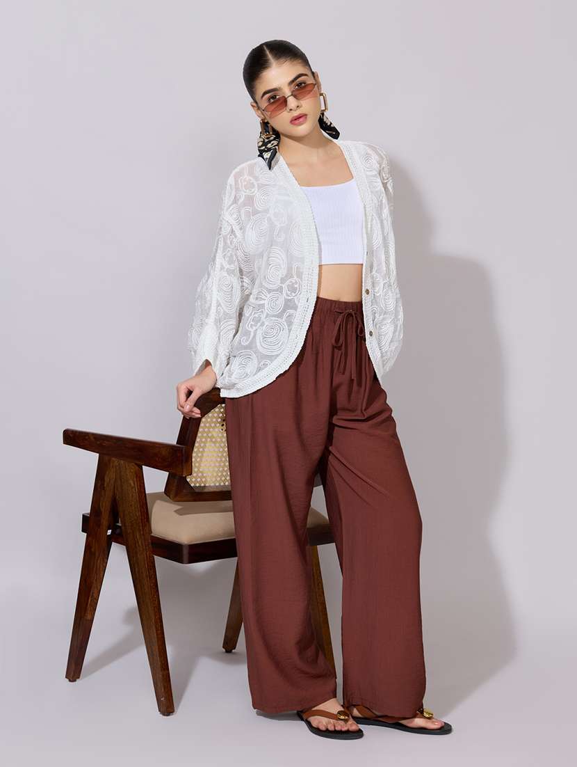 women embroidered kimono sleeve sheer top - 22381085 -  Standard Image - 6