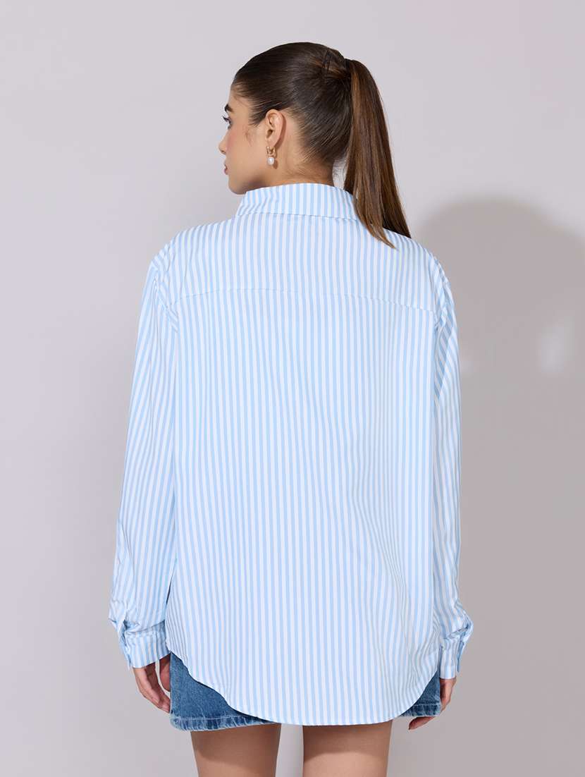 women embroidered collared long sleeve sheer shirt - 22381121 -  Standard Image - 4