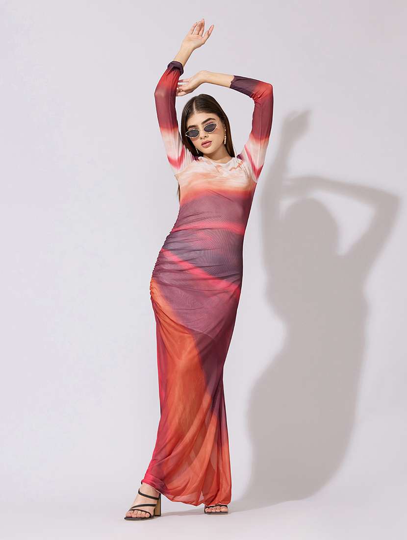 women printed long sleeve bodycon dress - 22381147 -  Standard Image - 6