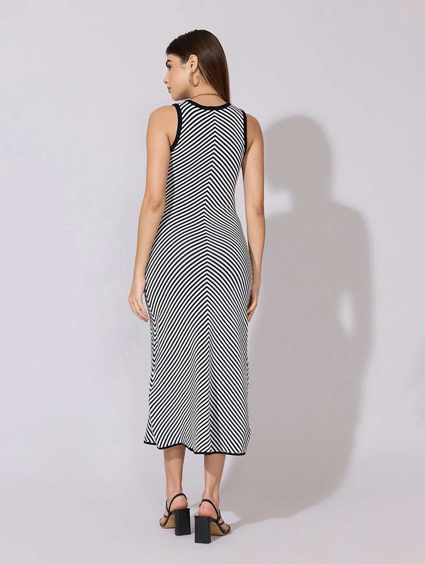 women striped sleeveless a-line dress - 22381164 -  Standard Image - 4