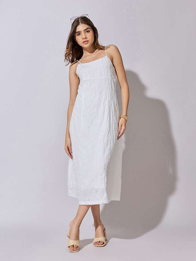 women self designed shoulder strap a-line dress