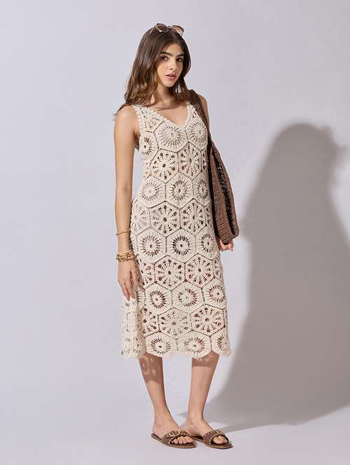 white christmas dresses Crochet Gypsy Dress Small / Vintage Rose main image 0