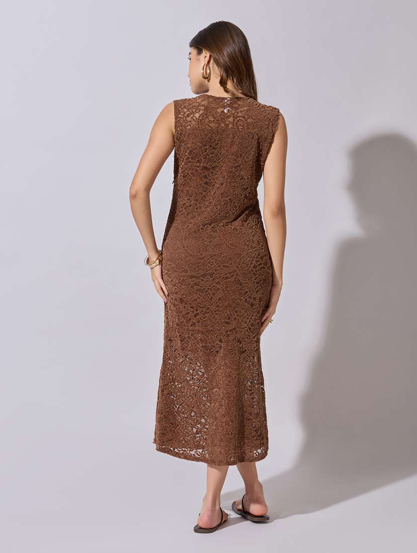 women self designed sleeveless lace bodycon dress - 22381181 -  Standard Image - 4