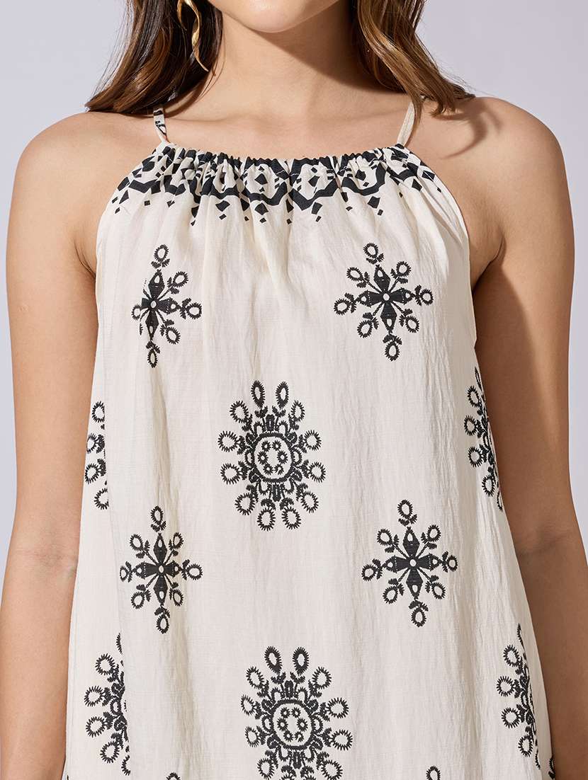 women embroidered shoulder strap a-line dress - 22381183 -  Standard Image - 1