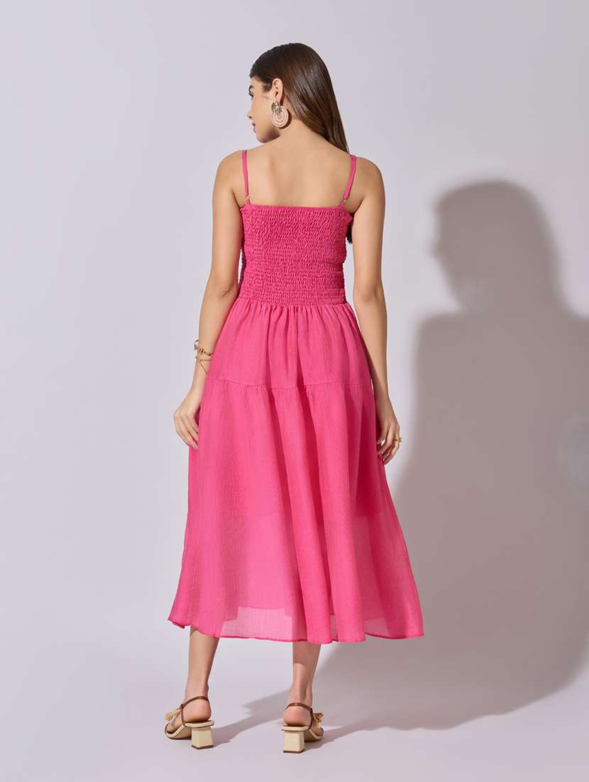 women solid shoulder strap tiered dress - 22381187 -  Standard Image - 4