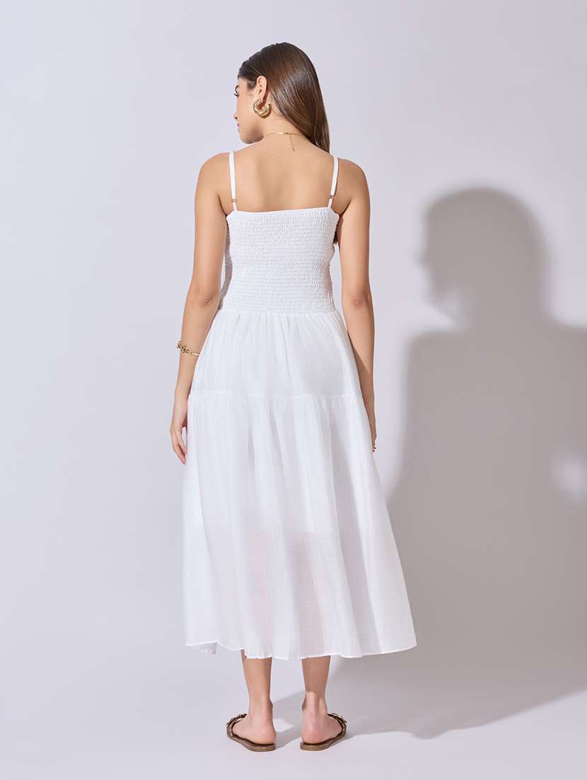 women solid shoulder strap tiered dress - 22381188 -  Standard Image - 4