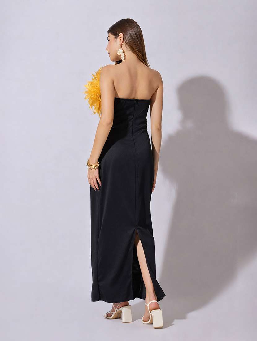 women solid strapless maxi bodycon dress - 22381195 -  Standard Image - 4