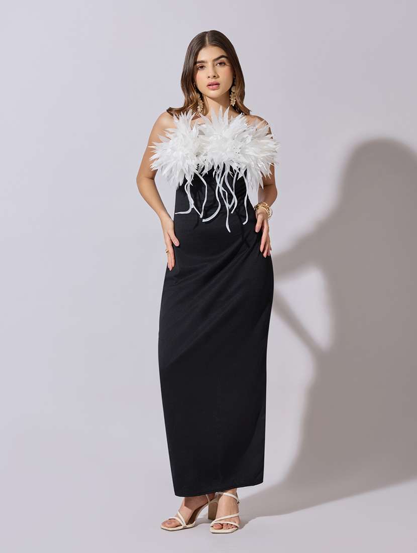 women solid strapless maxi bodycon dress - 22381196 -  Standard Image - 4