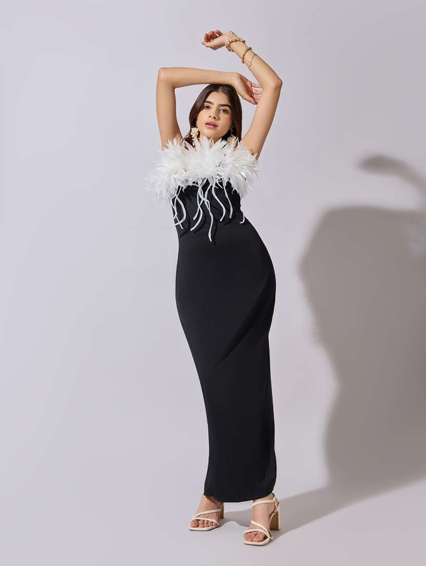women solid strapless maxi bodycon dress - 22381196 -  Standard Image - 6