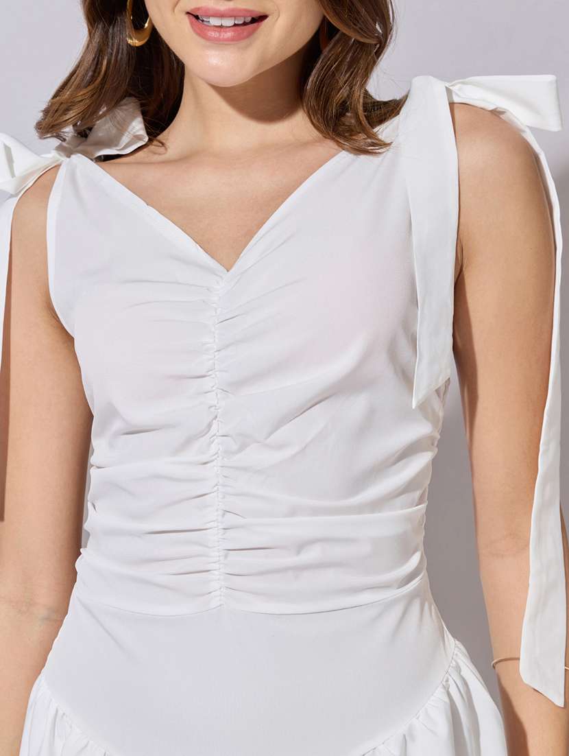 women solid sleeveless ballon dress - 22381224 -  Standard Image - 1