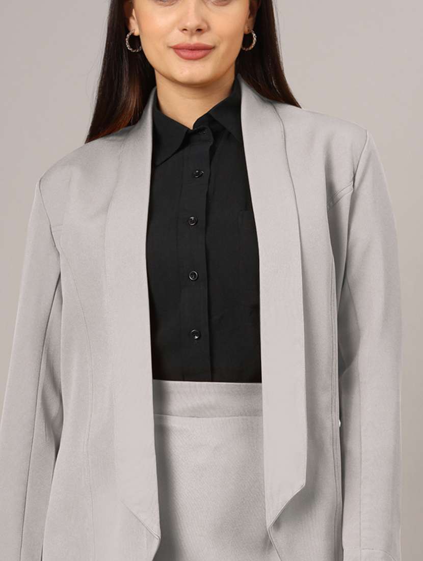 women solid long sleeve formal blazer - 22381241 -  Standard Image - 1