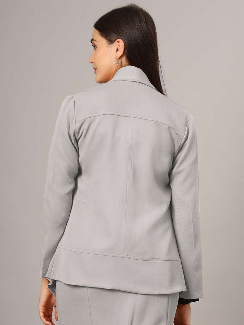 women solid long sleeve formal blazer - 22381241 -  Standard Image - 4