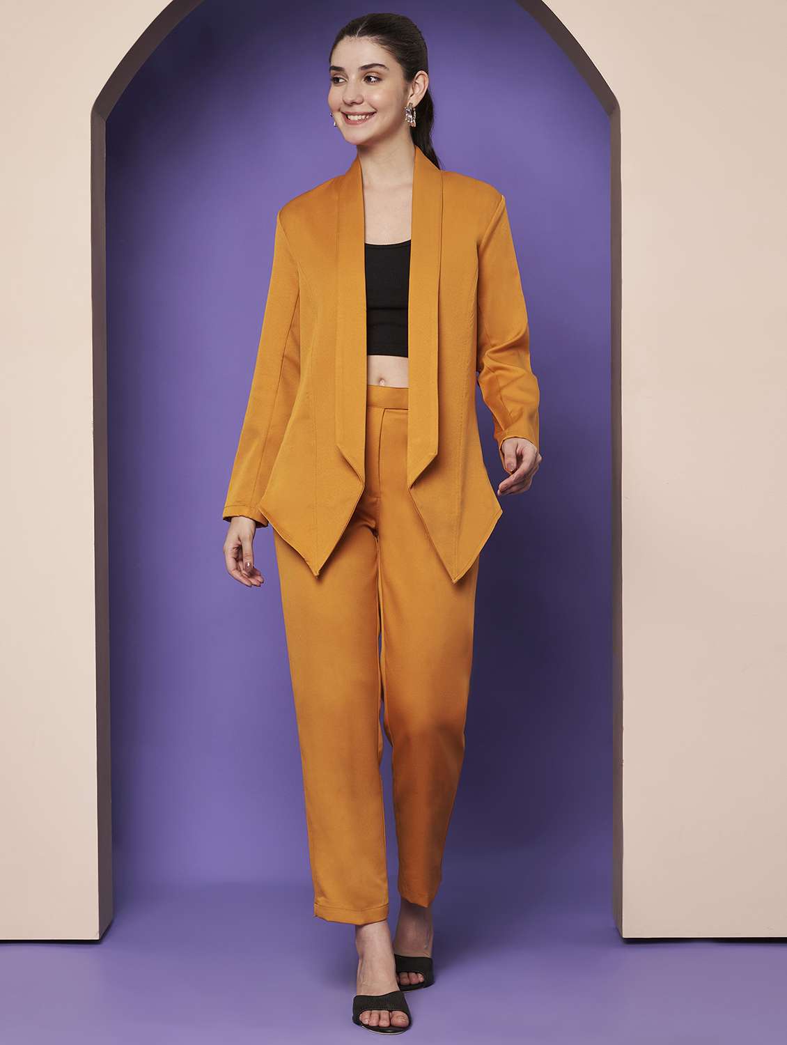 women solid long sleeve formal blazer - 22381242 -  Standard Image - 6