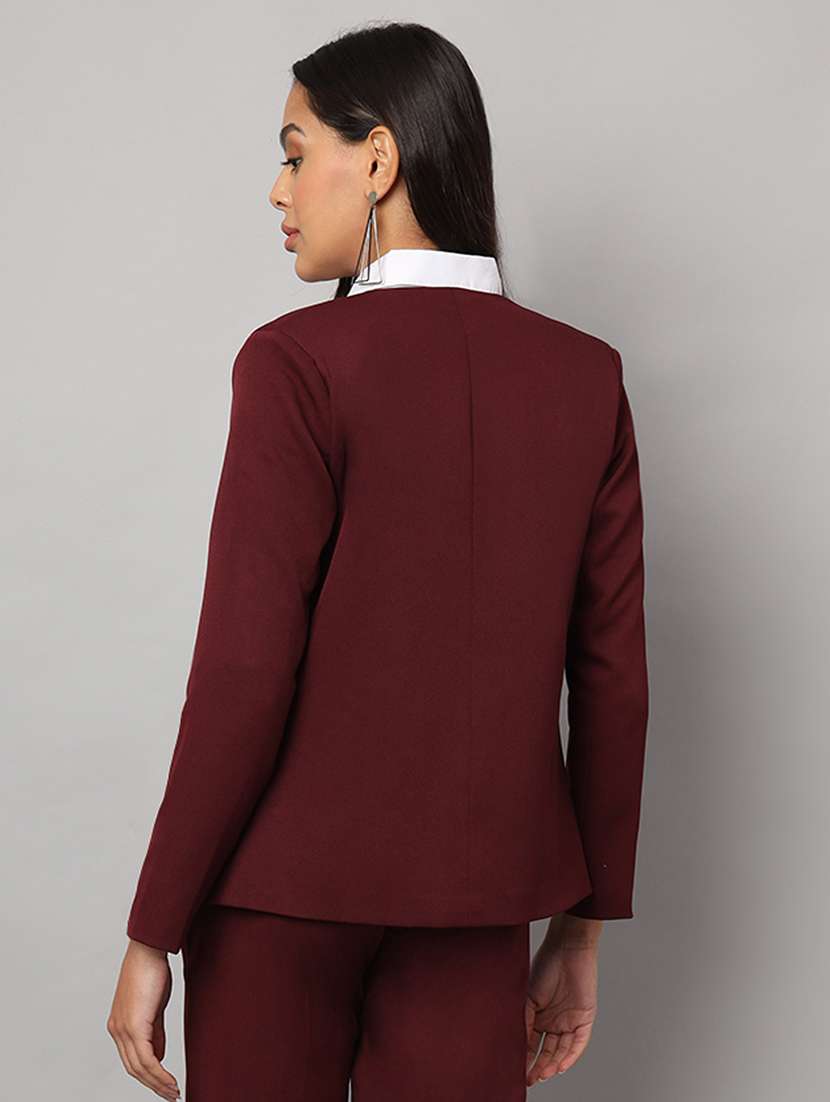 women solid long sleeve formal blazer - 22381245 -  Standard Image - 4