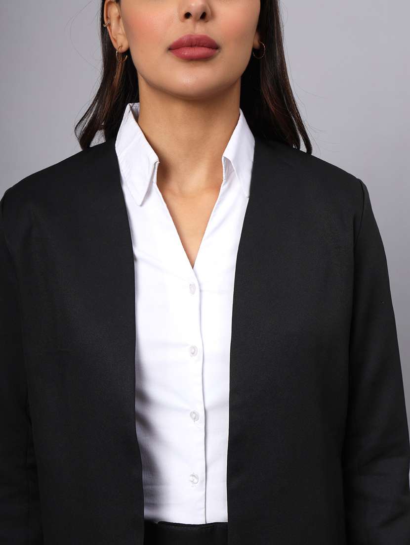 women solid long sleeve formal blazer - 22381246 -  Standard Image - 1