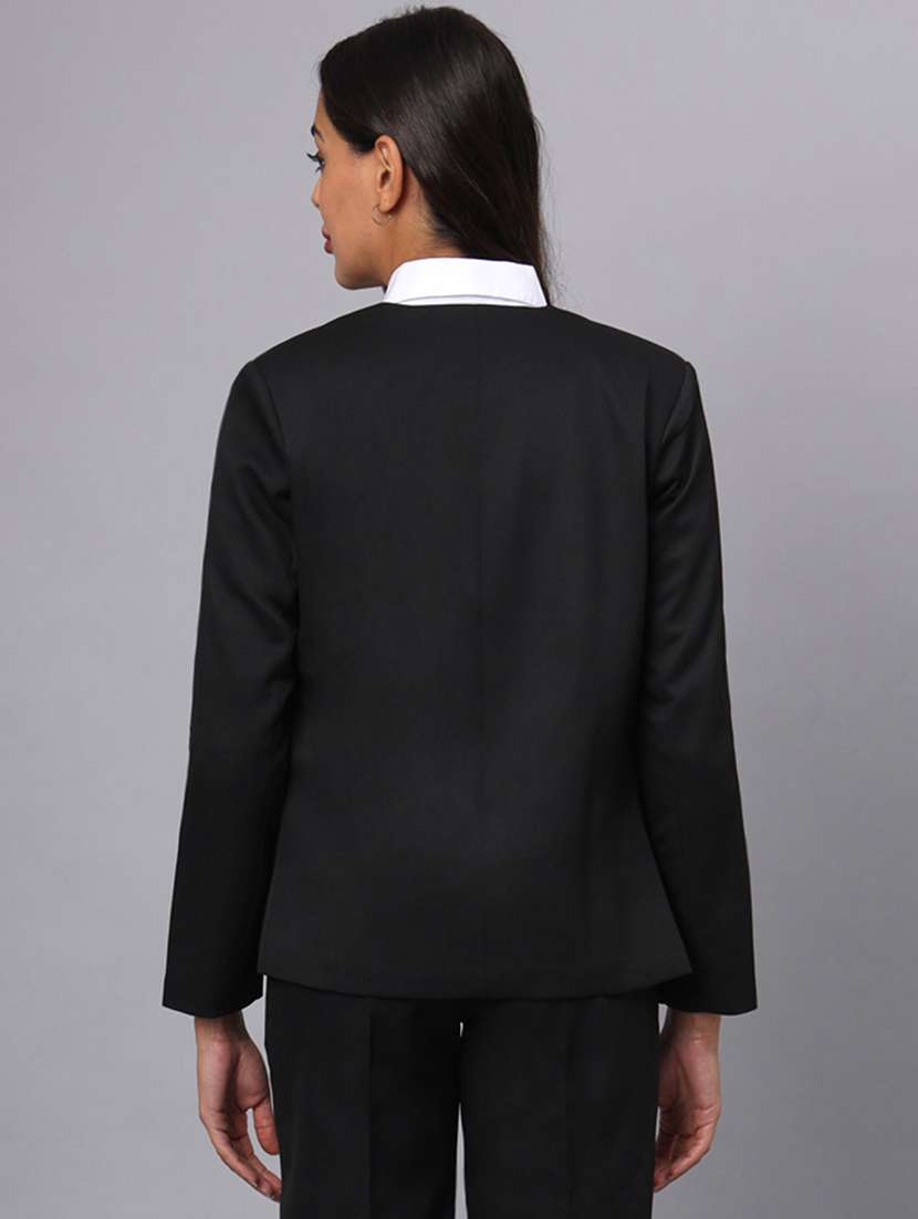 women solid long sleeve formal blazer - 22381246 -  Standard Image - 4
