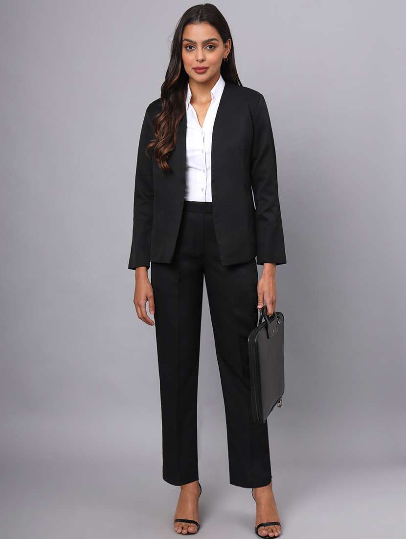 women solid long sleeve formal blazer - 22381246 -  Standard Image - 6