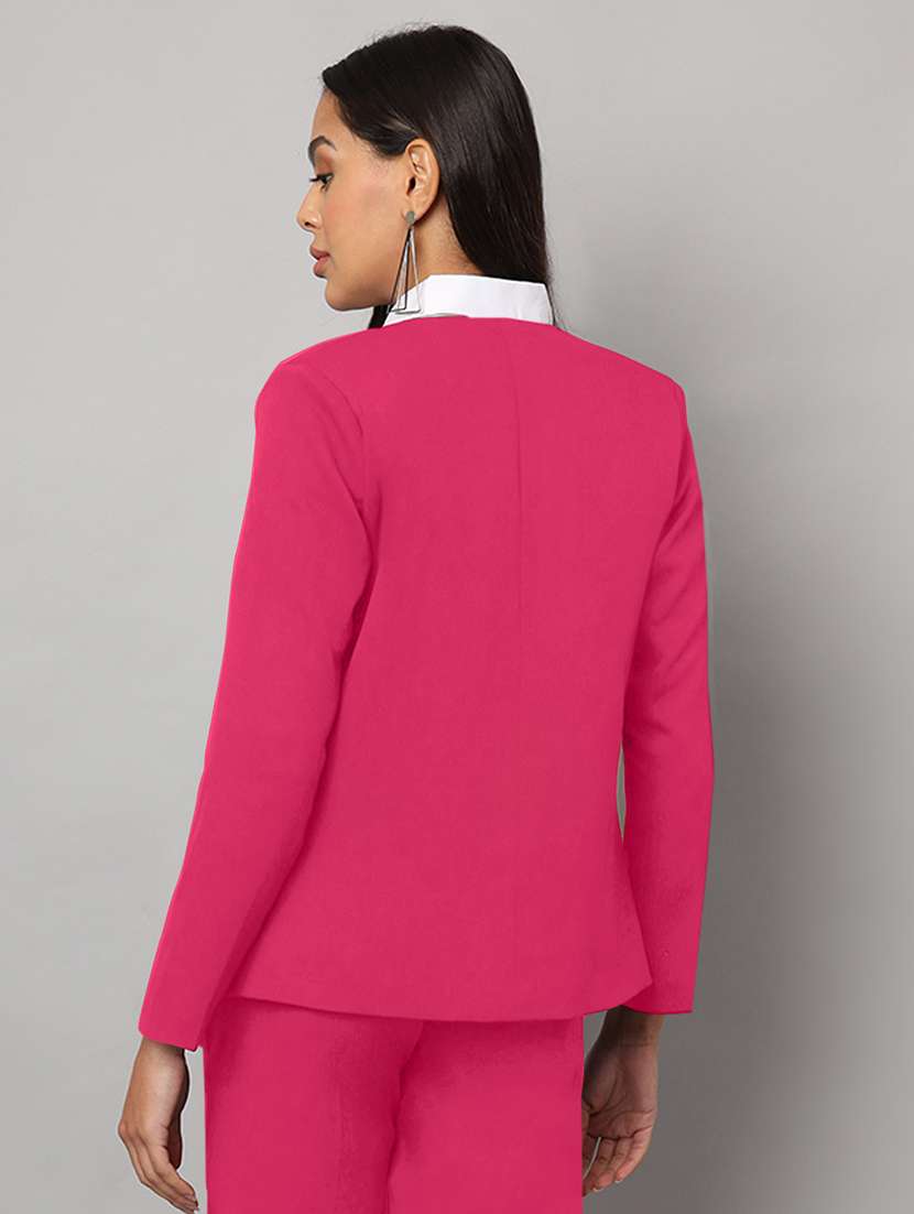 women solid long sleeve formal blazer - 22381251 -  Standard Image - 4