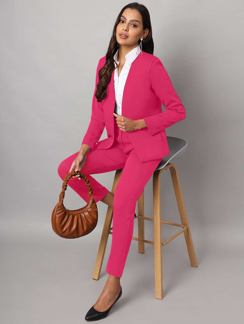 women solid long sleeve formal blazer - 22381251 -  Standard Image - 6