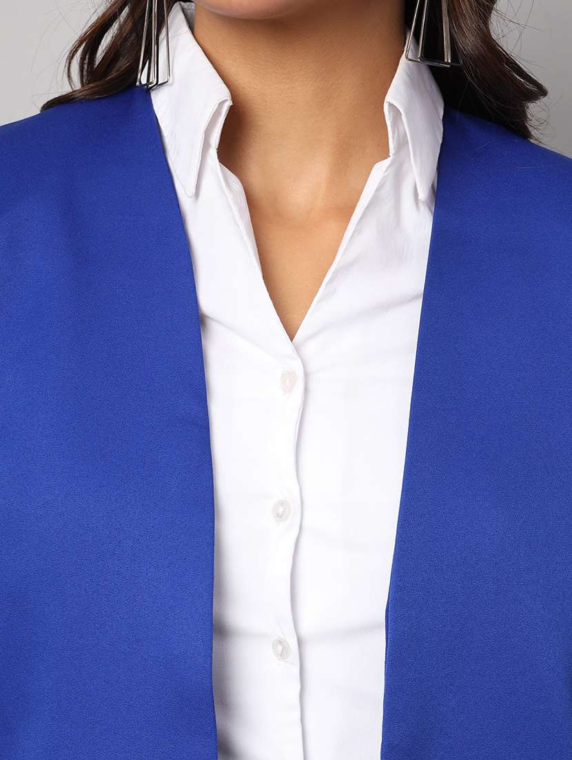 women solid long sleeve formal blazer - 22381255 -  Standard Image - 1