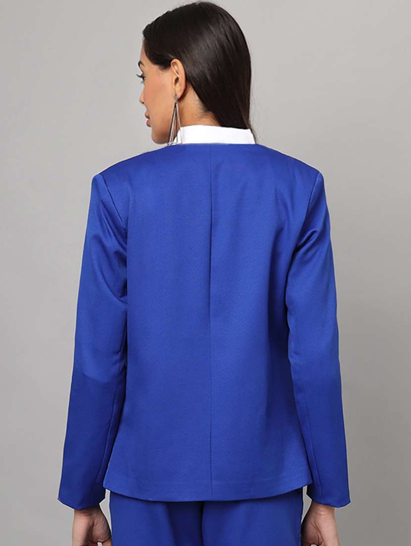 women solid long sleeve formal blazer - 22381255 -  Standard Image - 4
