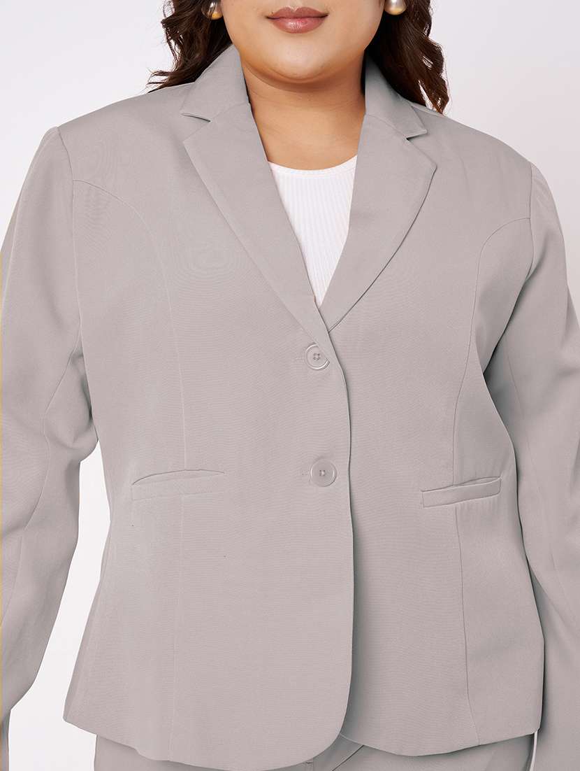 women solid long sleeve formal blazer - 22381260 -  Standard Image - 1
