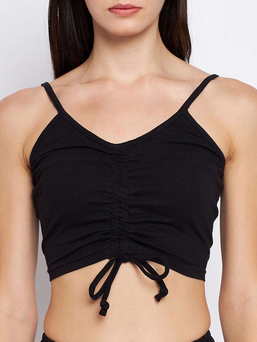 women solid top and shorts co-ord set - 22381296 -  Standard Image - 1