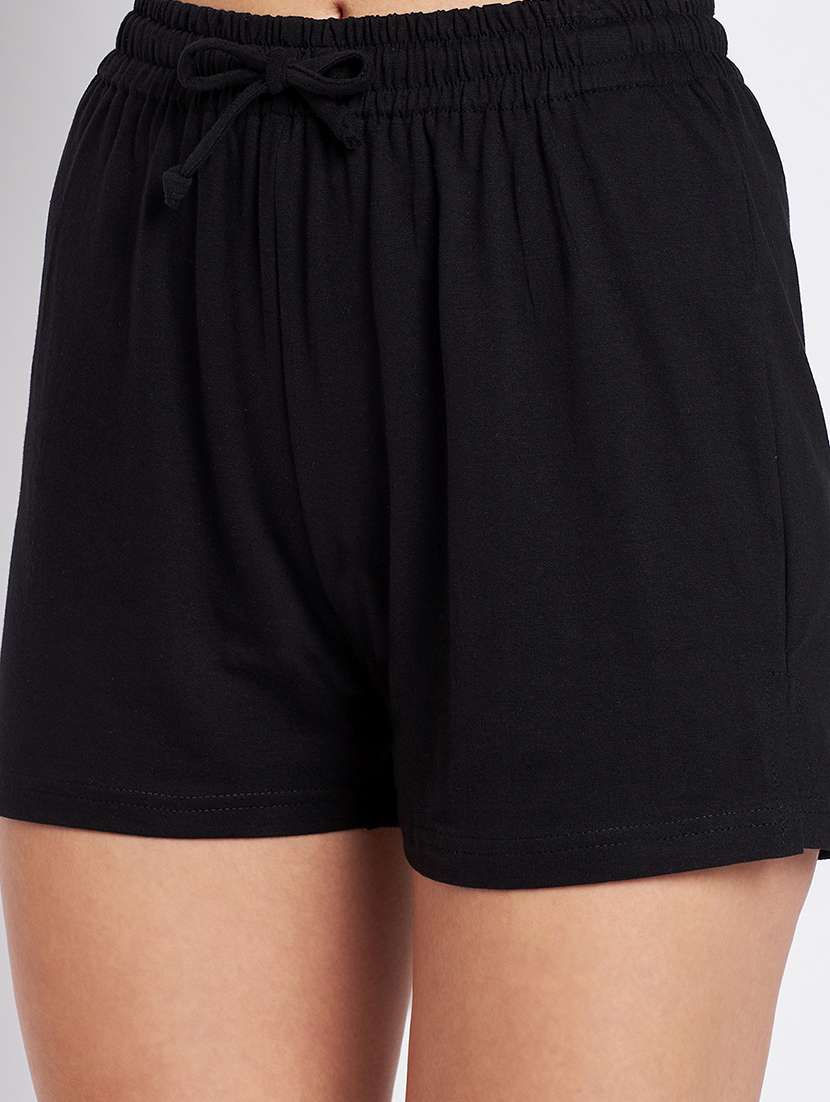 women solid top and shorts co-ord set - 22381296 -  Standard Image - 6