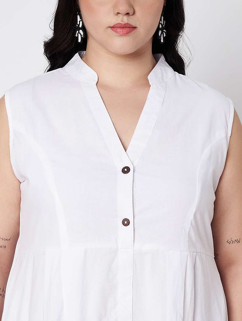 women plus size solid sleeveless a-line dress - 22381332 -  Standard Image - 1
