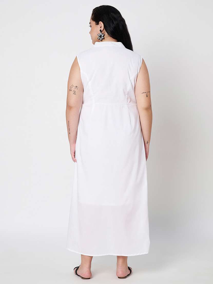 women plus size solid sleeveless a-line dress - 22381332 -  Standard Image - 4