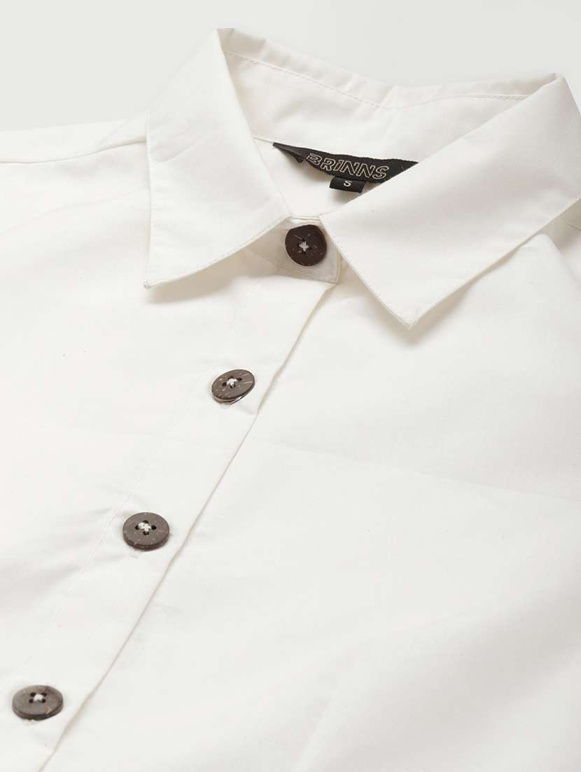 women solid short sleeve shirt dress - 22381359 -  Standard Image - 1