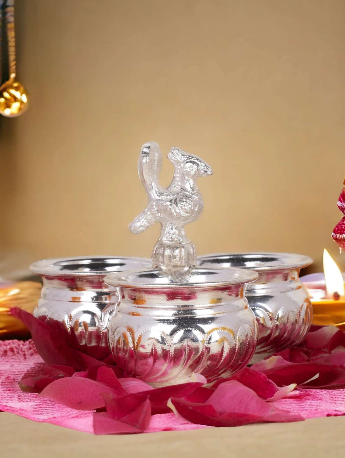 sigaram german silver 3cup panchwala kum kum bharani